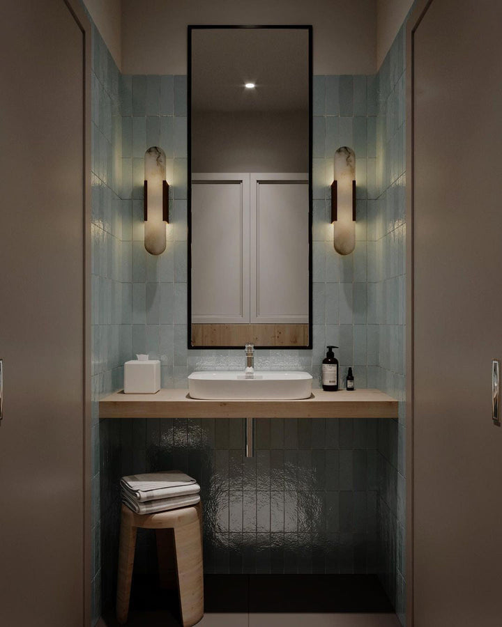 Oblong Alabaster Wall Sconce