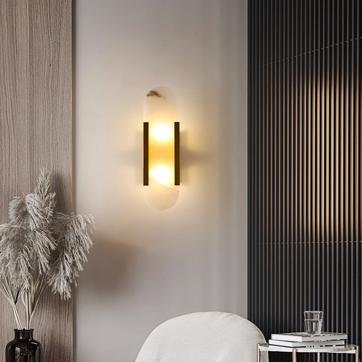 Oblong Alabaster Wall Sconce