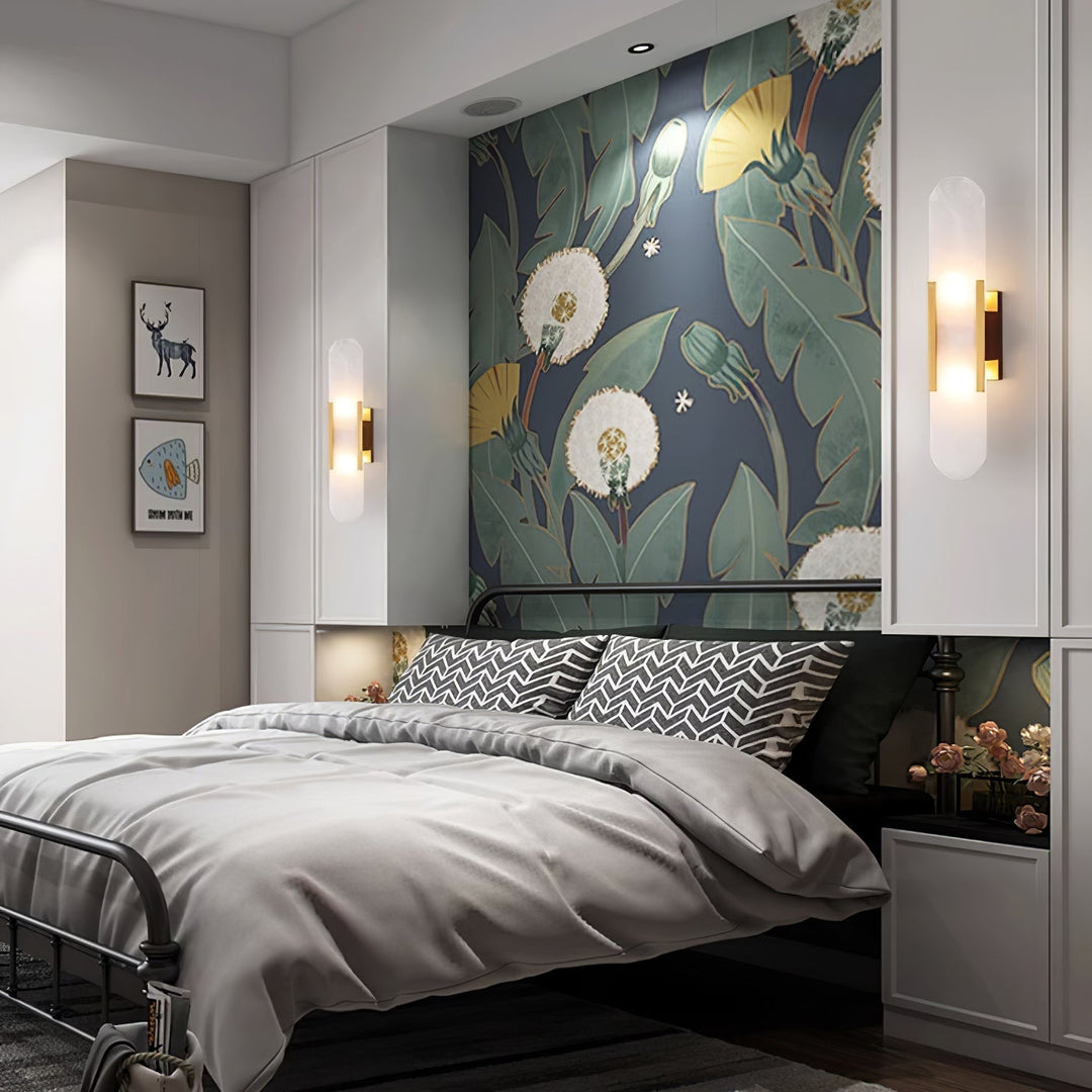 Oblong Alabaster Wall Sconce