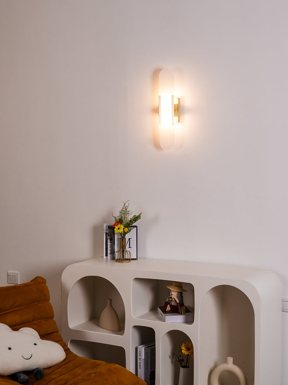 Oblong Alabaster Wall Sconce