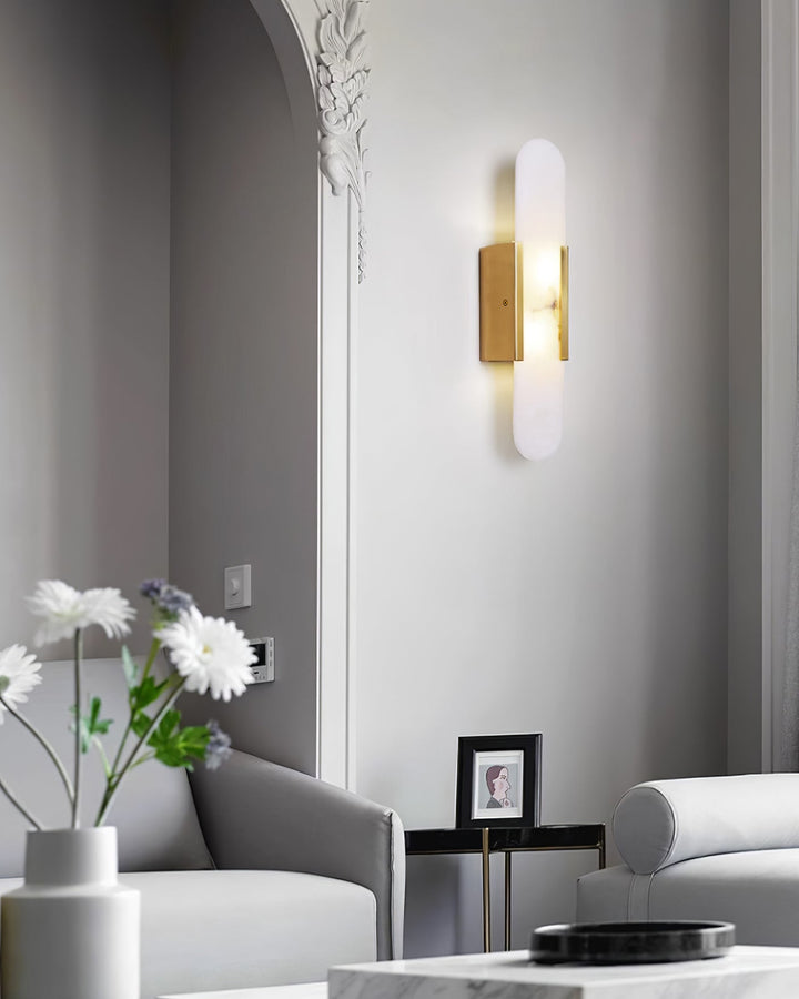 Oblong Alabaster Wall Sconce