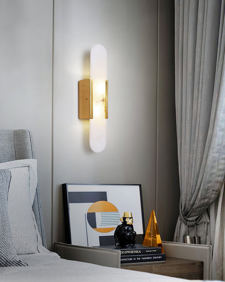 Oblong Alabaster Wall Sconce