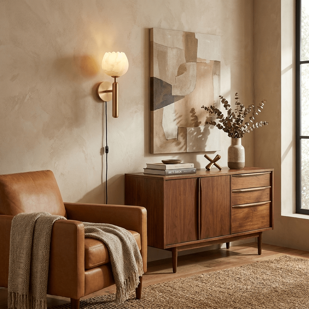 Mian Alabaster Plug-in Wall Lamp