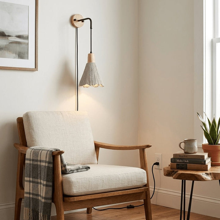 Microcement Plug-in Wall Lamp