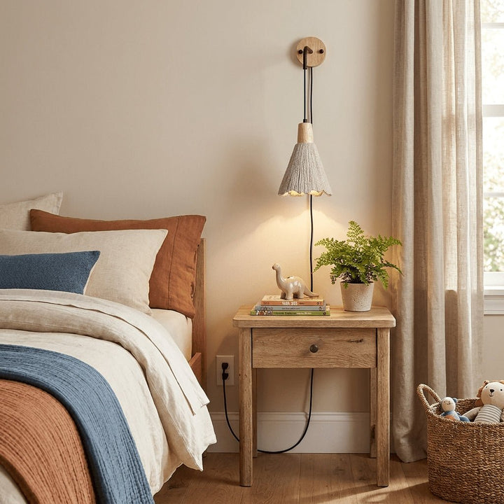 Microcement Plug-in Wall Lamp