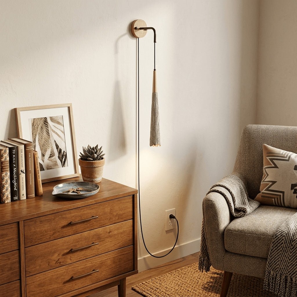 Microcement Plug-in Wall Lamp