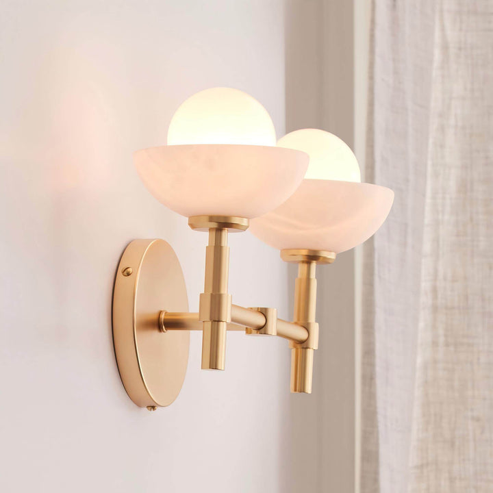 Milo Alabaster Double Wall Light