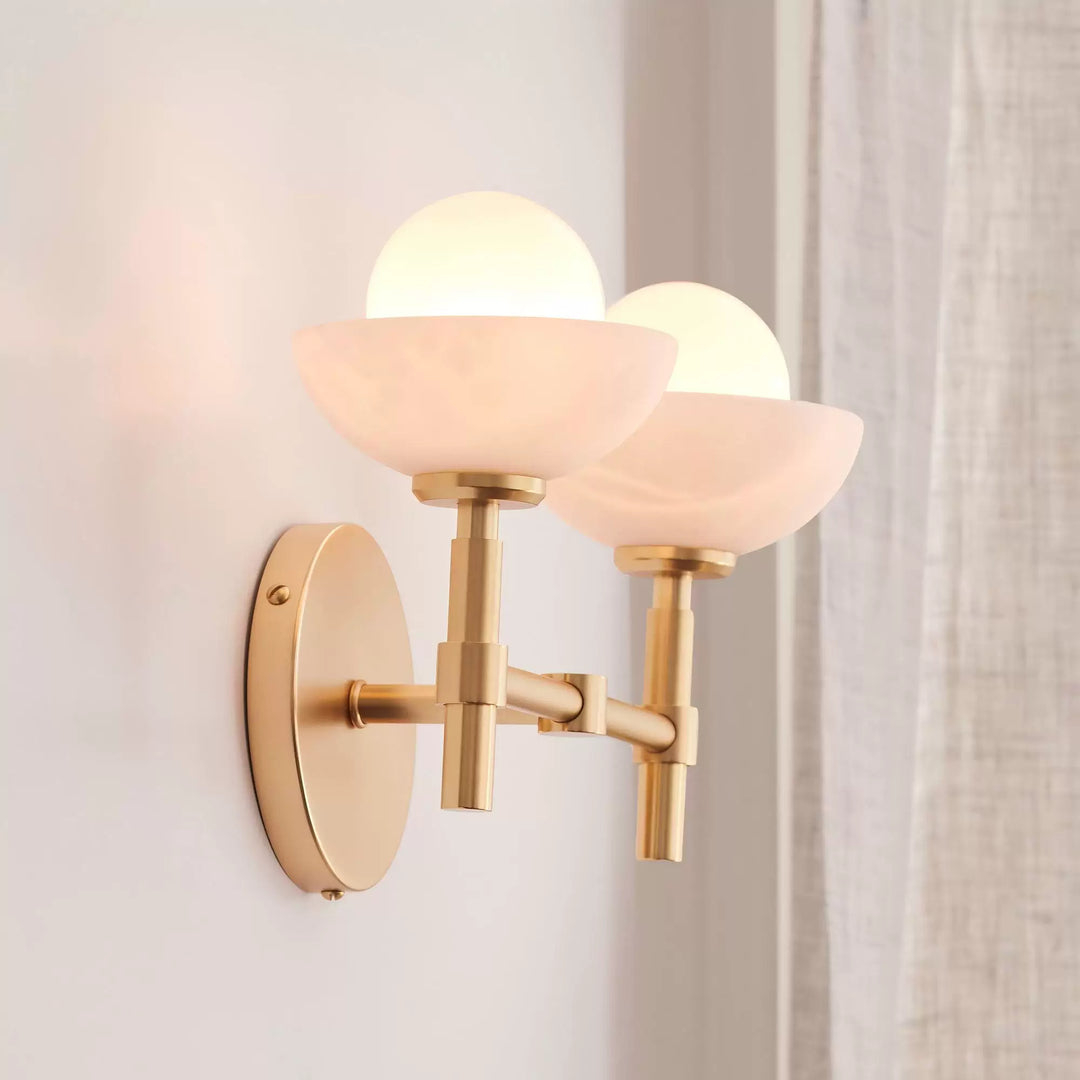 Milo Alabaster Double Wall Light
