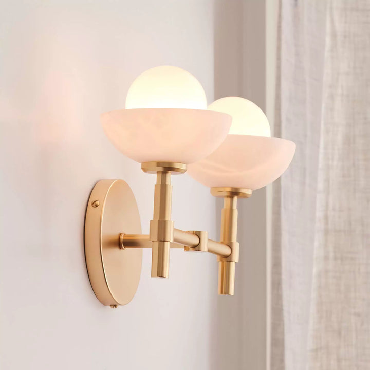 Milo Alabaster Double Wall Light