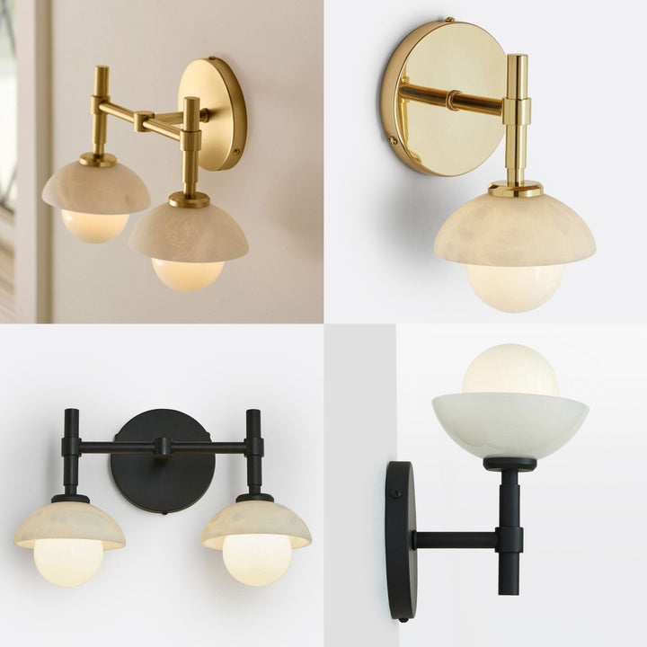Milo Alabaster Double Wall Light