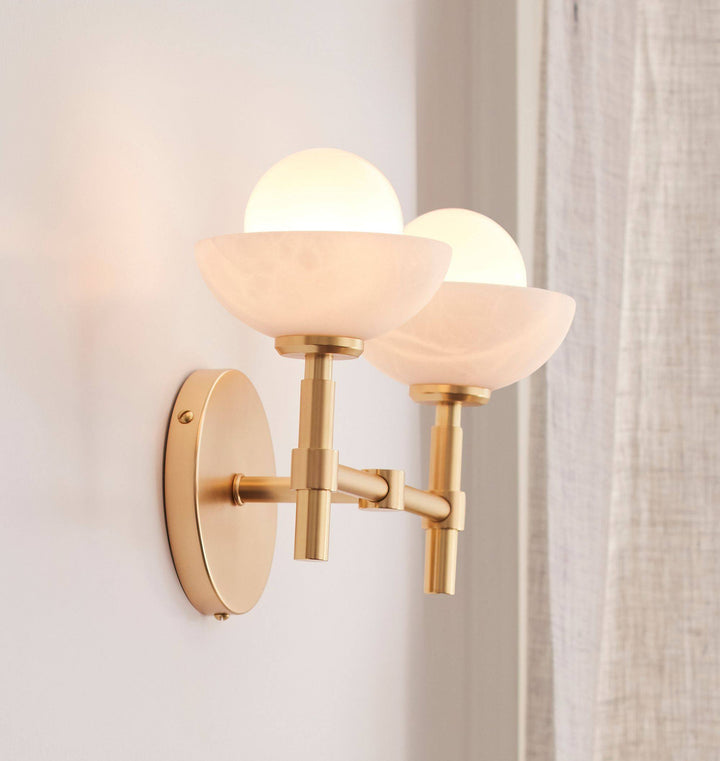 Milo Alabaster Double Wall Light