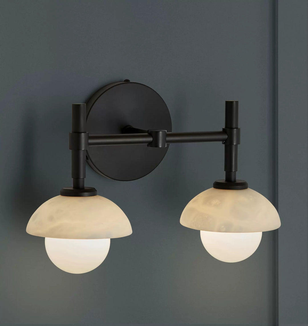 Milo Alabaster Double Wall Light