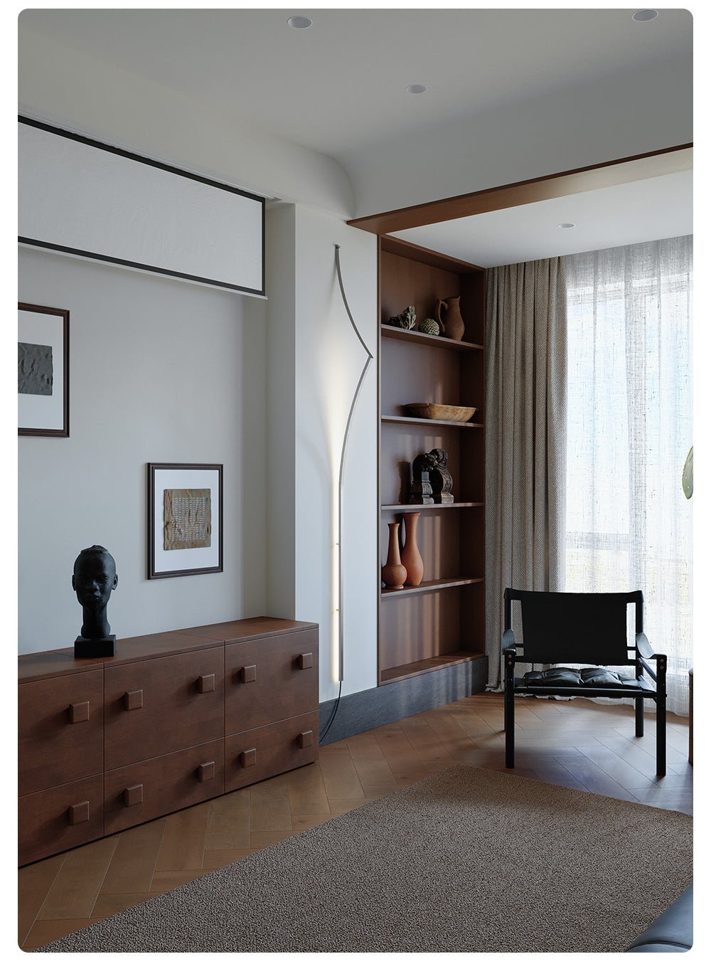 Minimalist Curving Ribbon LED Wall Sconce