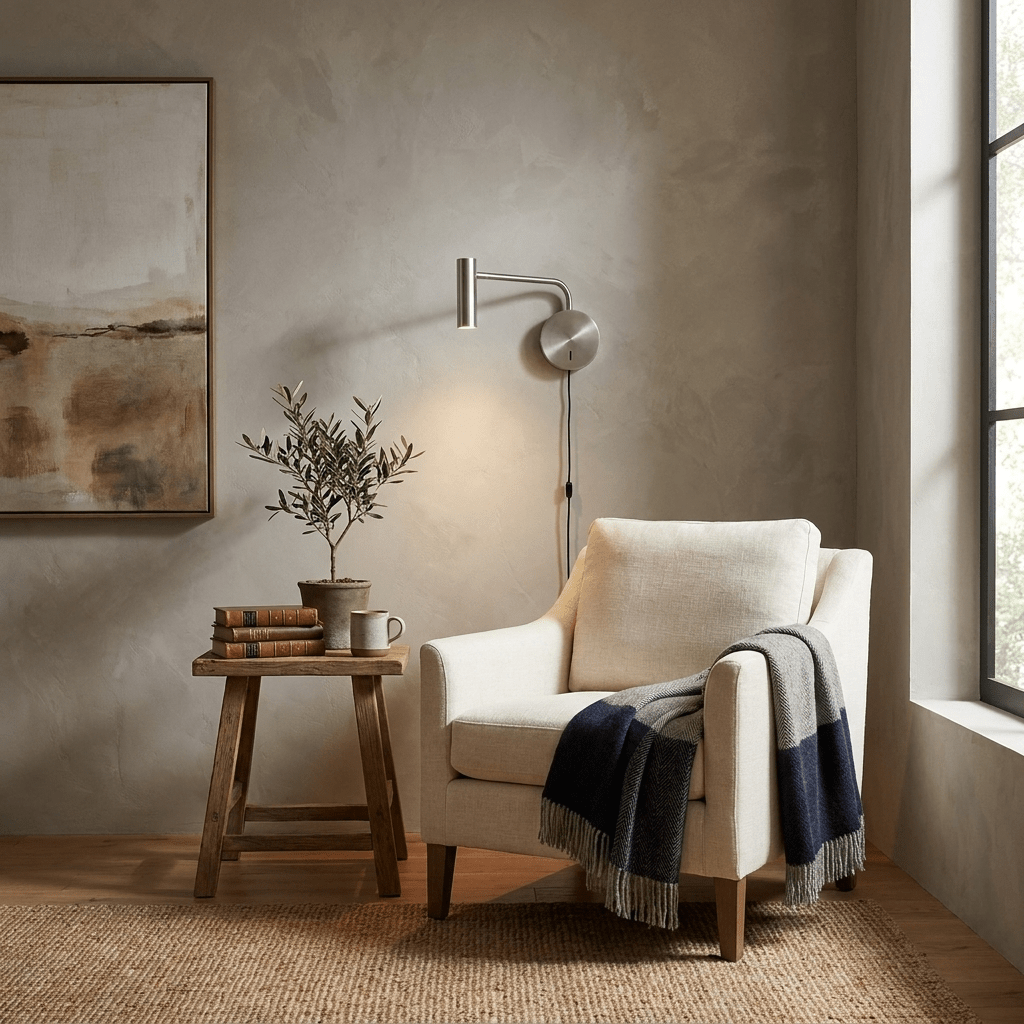 Minimalist Disc Plug-in Wall Sconce