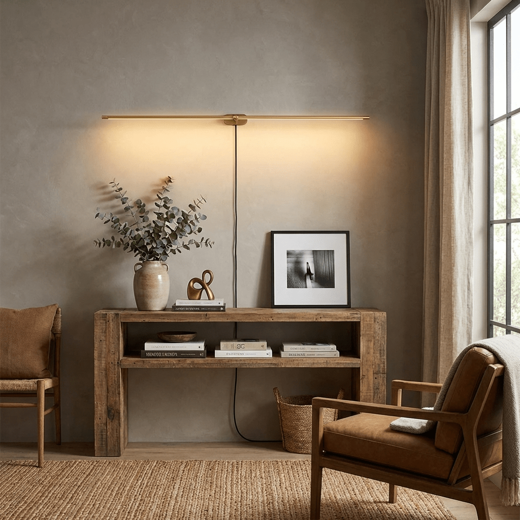 Minimalist Linear Plug-in Wall Lamp