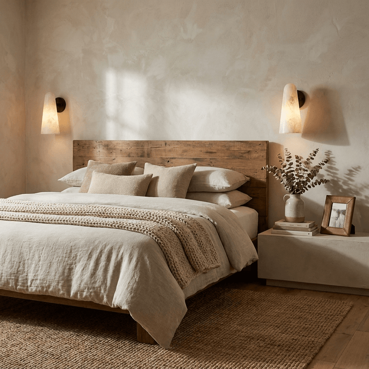 Mira Solo Alabaster Cone Wall Sconce