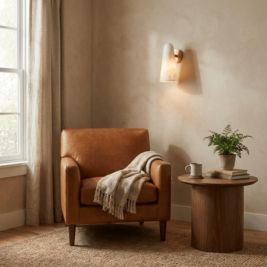 Mira Solo Alabaster Cone Wall Sconce