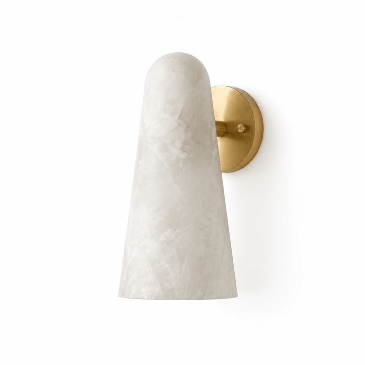 Mira Solo Alabaster Cone Wall Sconce