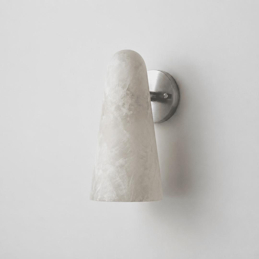 Mira Solo Alabaster Cone Wall Sconce