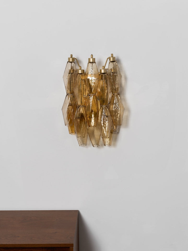Rhombus Amber Glass Wall Lamp