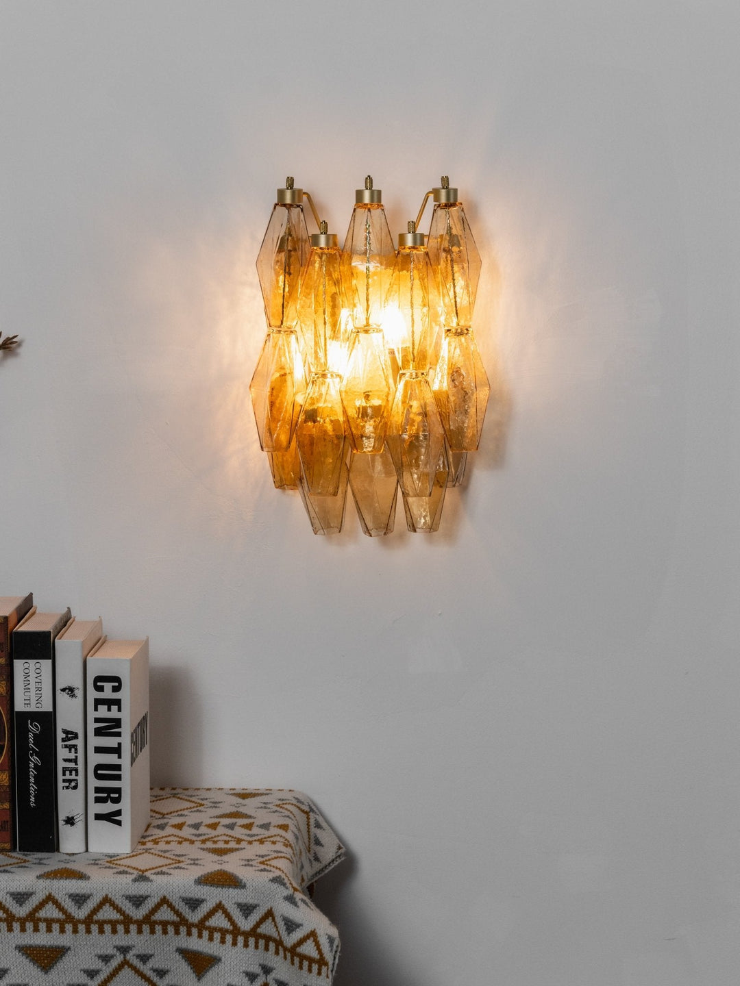 Rhombus Amber Glass Wall Lamp