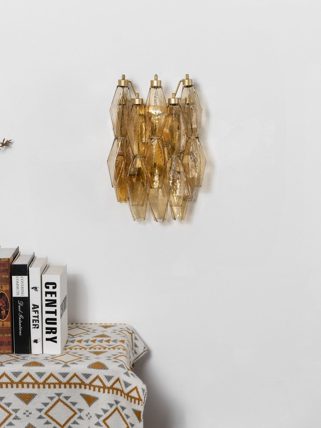 Rhombus Amber Glass Wall Lamp