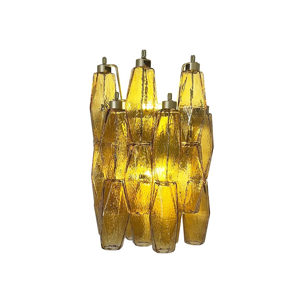 Rhombus Amber Glass Wall Lamp