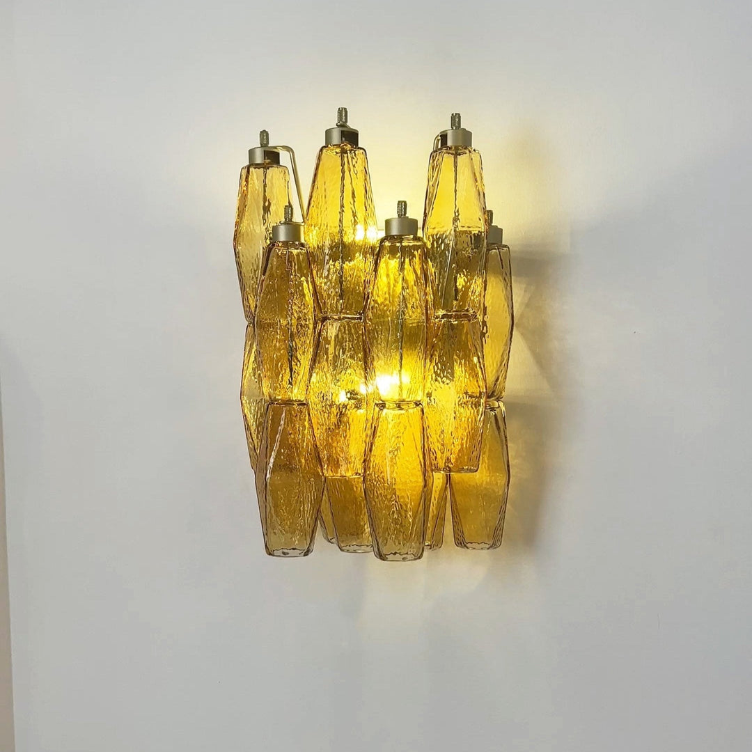 Rhombus Amber Glass Wall Lamp
