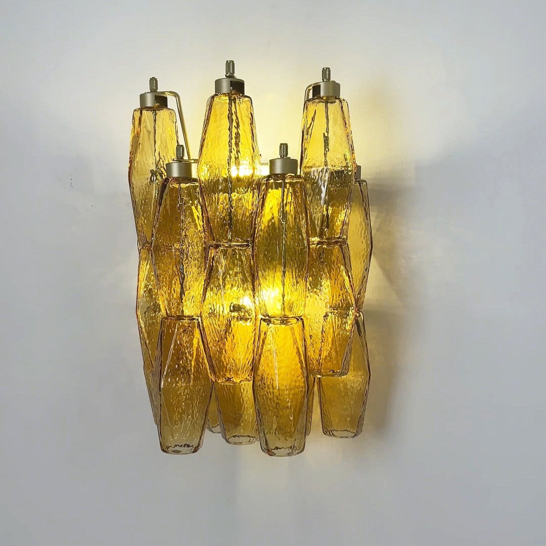 Rhombus Amber Glass Wall Lamp