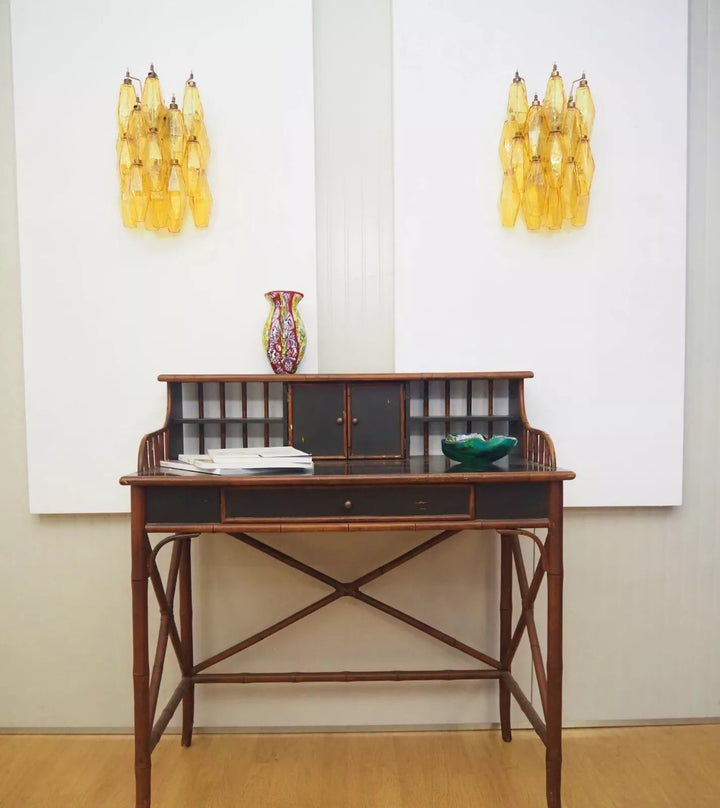 Rhombus Amber Glass Wall Lamp