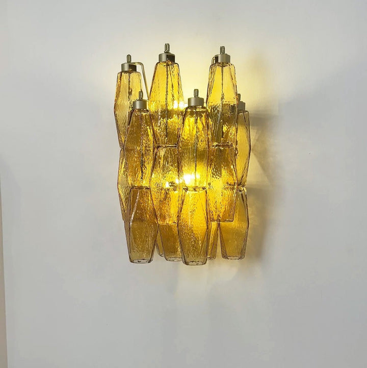 Rhombus Amber Glass Wall Lamp