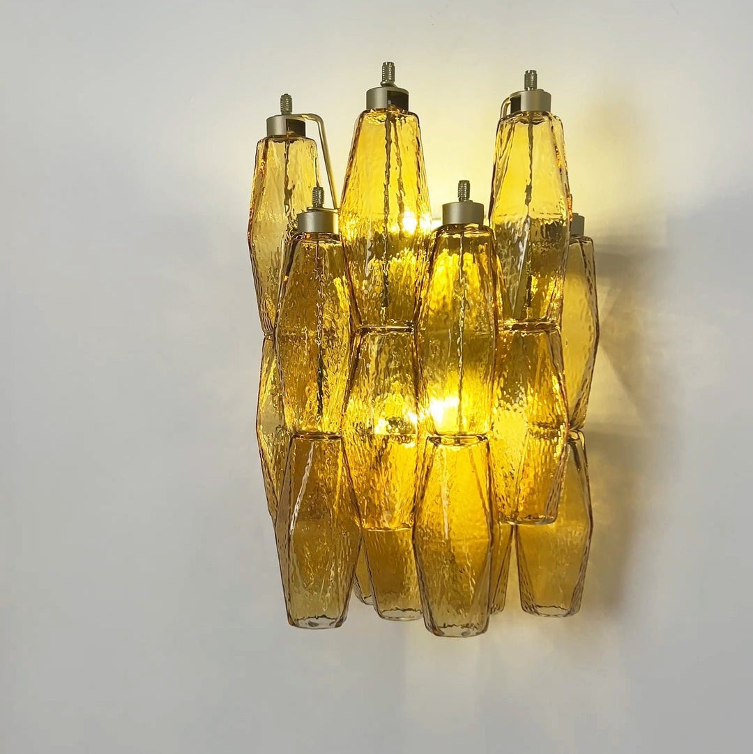 Rhombus Amber Glass Wall Lamp
