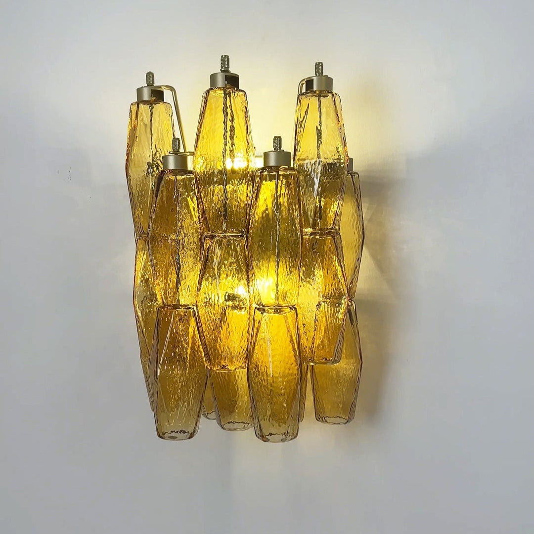 Rhombus Amber Glass Wall Lamp