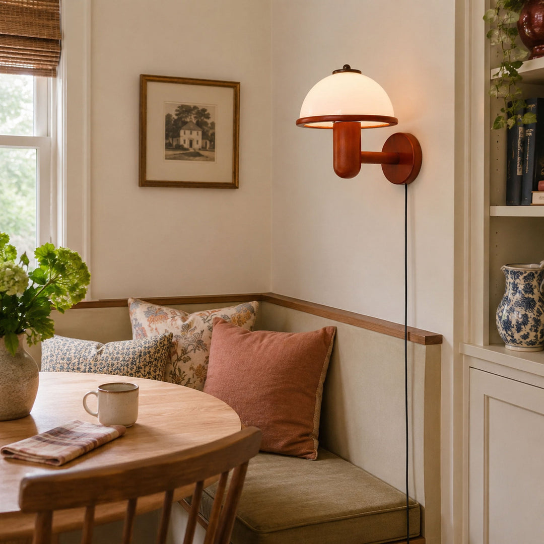 Mushroom Wood Wall Lamp