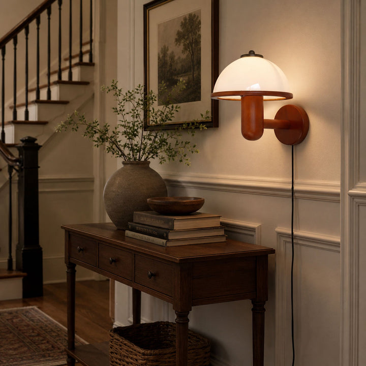 Mushroom Wood Wall Lamp