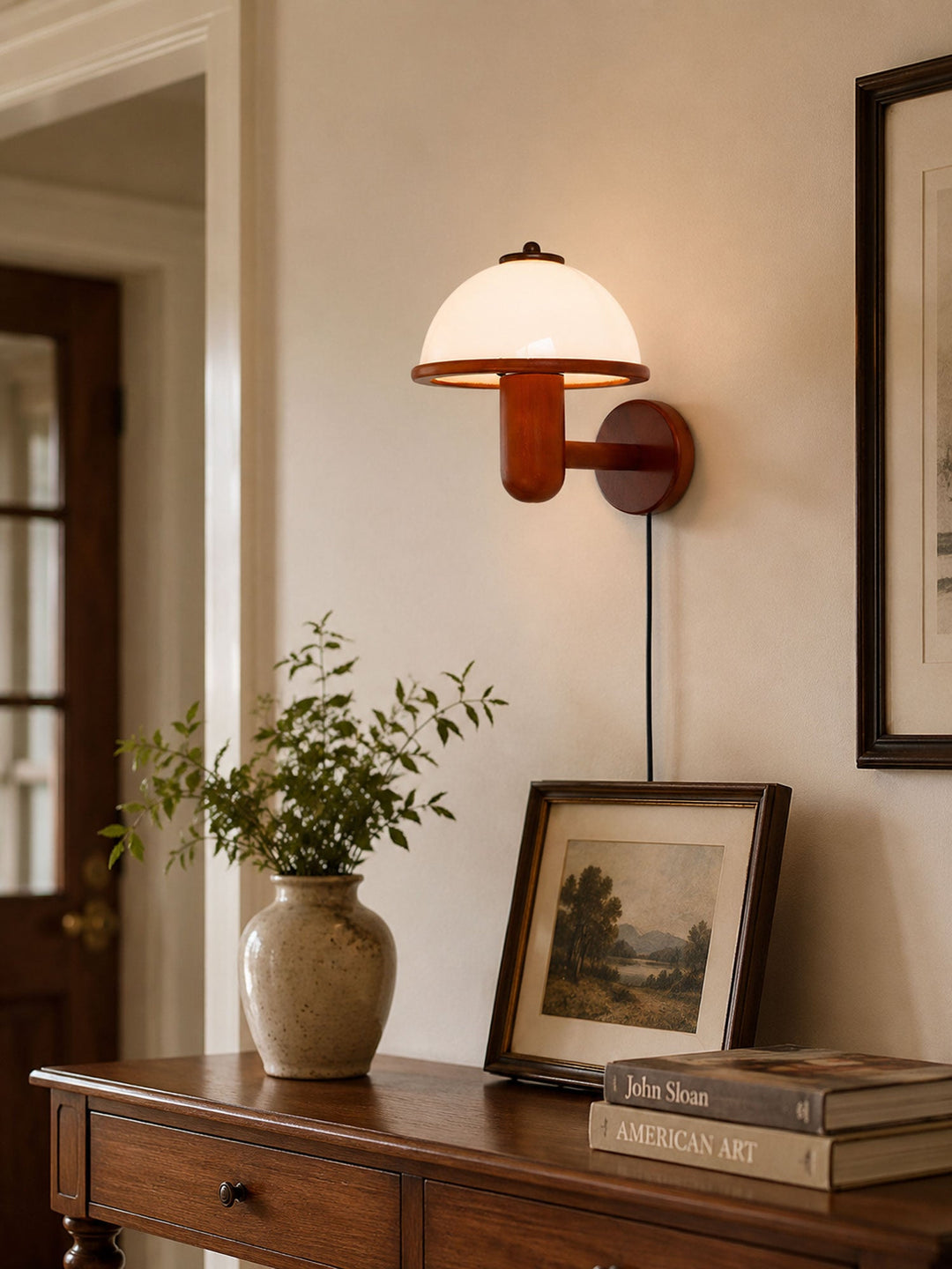 Mushroom Wood Wall Lamp