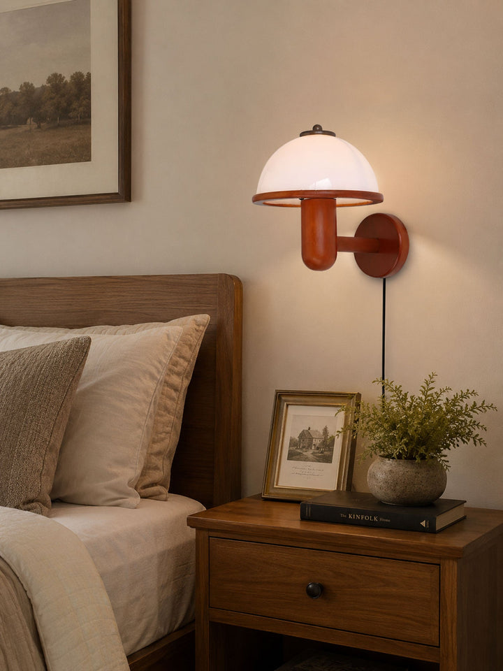 Mushroom Wood Wall Lamp