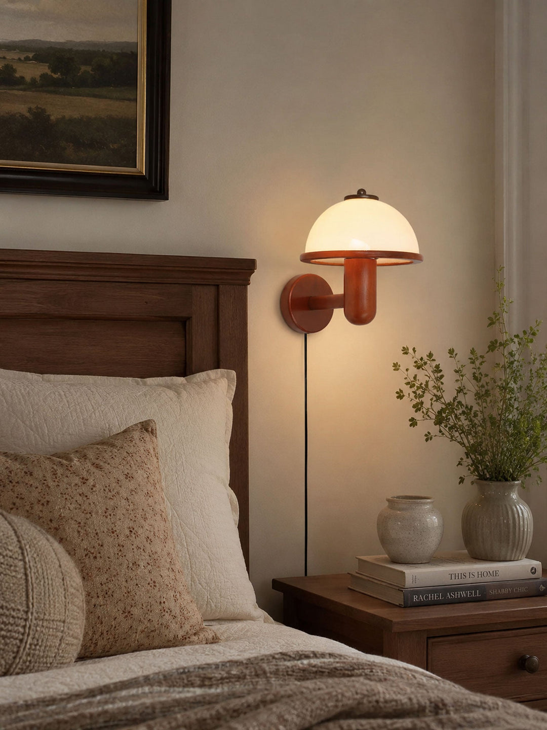 Mushroom Wood Wall Lamp