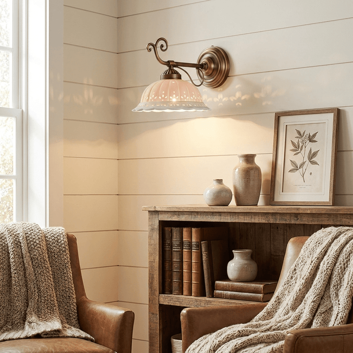 Nerina Pierced Ceramic Wall Sconce