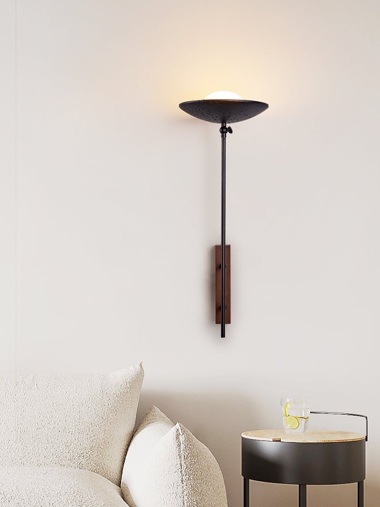 Noctara Black Travertine Wall Lamp