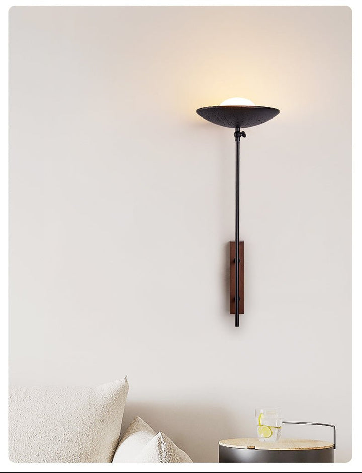 Noctara Black Travertine Wall Lamp