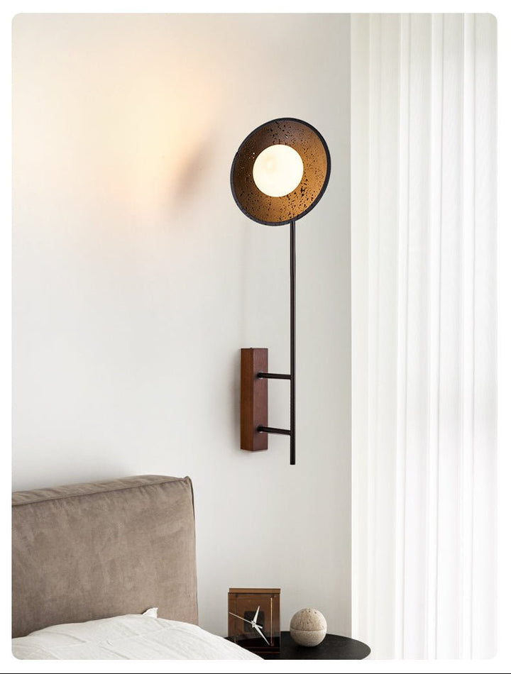 Noctara Black Travertine Wall Lamp