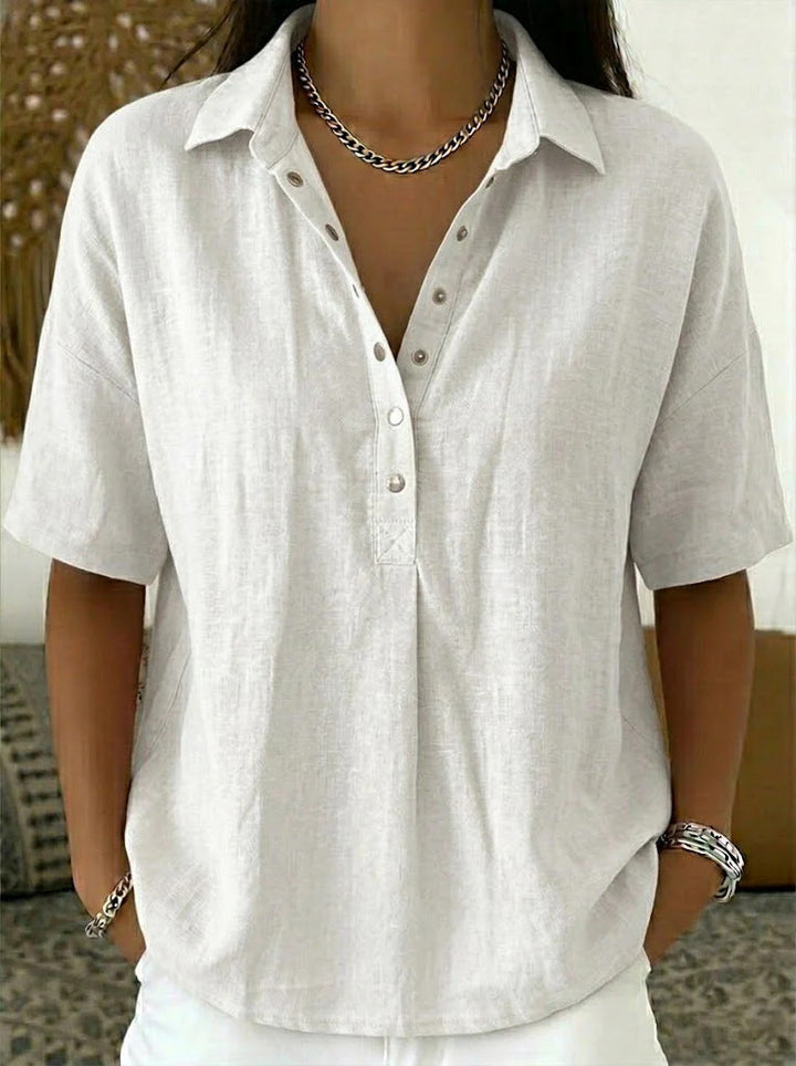 KLASSIEKE BLOUSE MET V-HALS VOOR VROUWEN