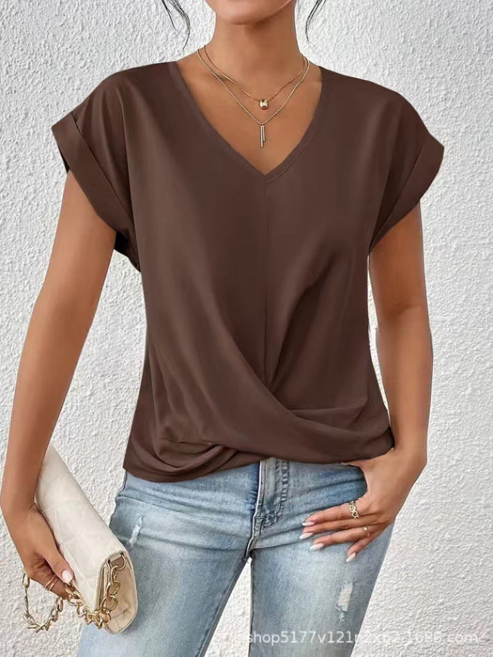 ELEGANTE T-SHIRT MET V-HALS VOOR VROUWEN