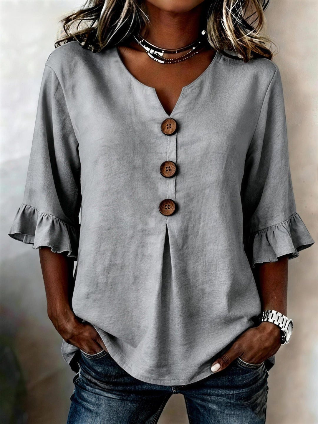 ROMANTISCHE BLOUSE MET RUFFLES VOOR VROUWEN