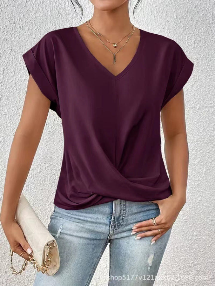 ELEGANTE T-SHIRT MET V-HALS VOOR VROUWEN