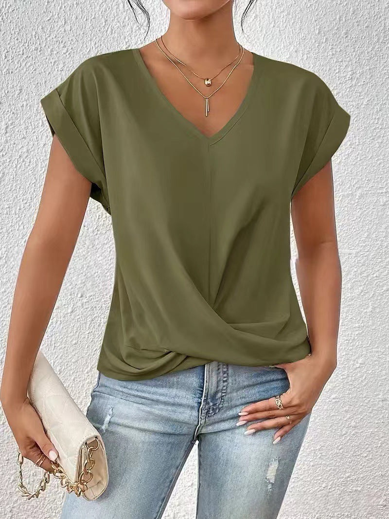 ELEGANTE T-SHIRT MET V-HALS VOOR VROUWEN