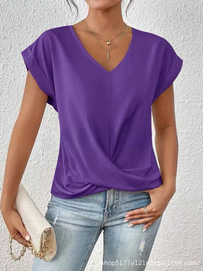 ELEGANTE T-SHIRT MET V-HALS VOOR VROUWEN