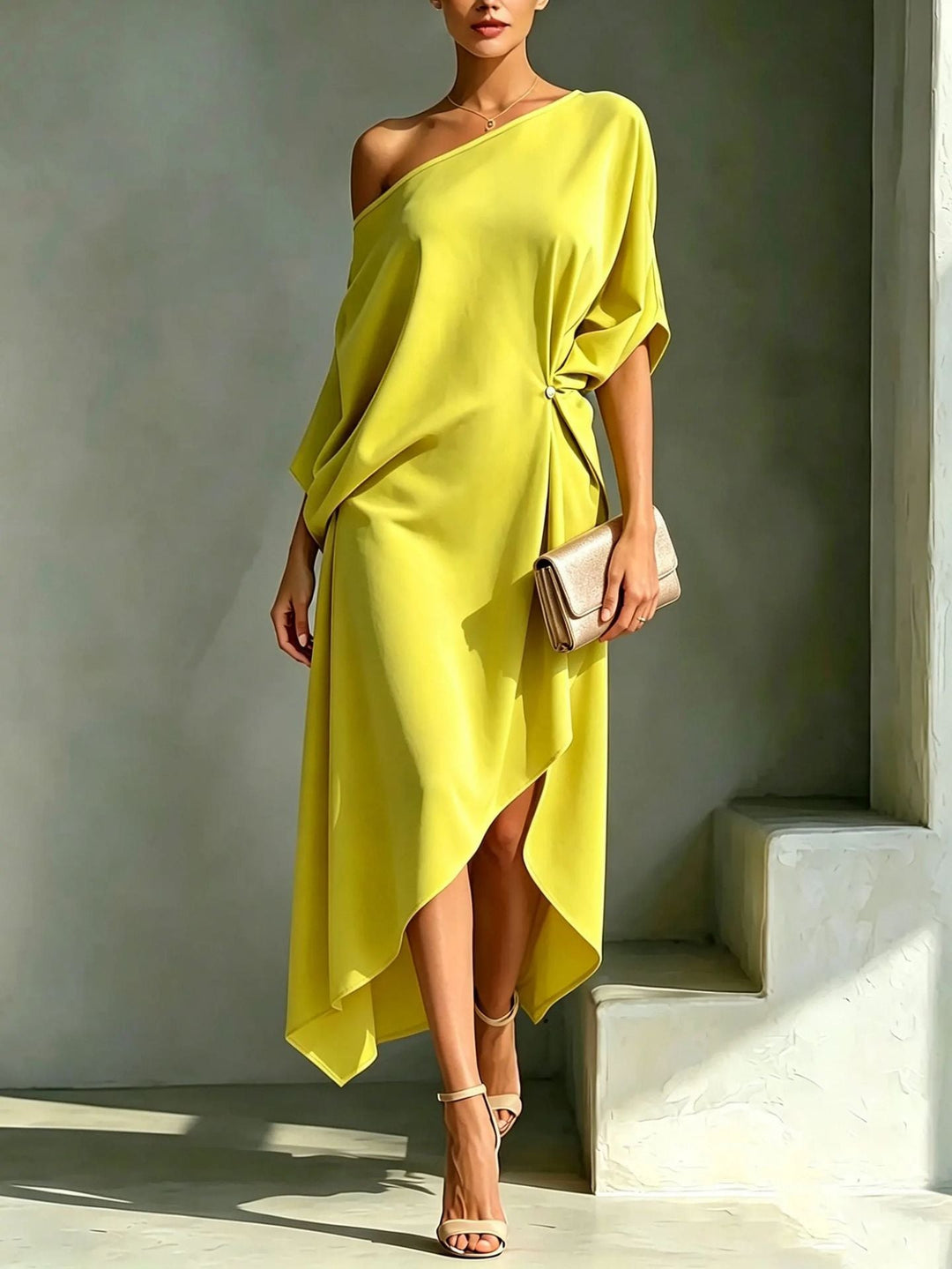 ASYMETRISCHE CHIC JURK VOOR VROUWEN
