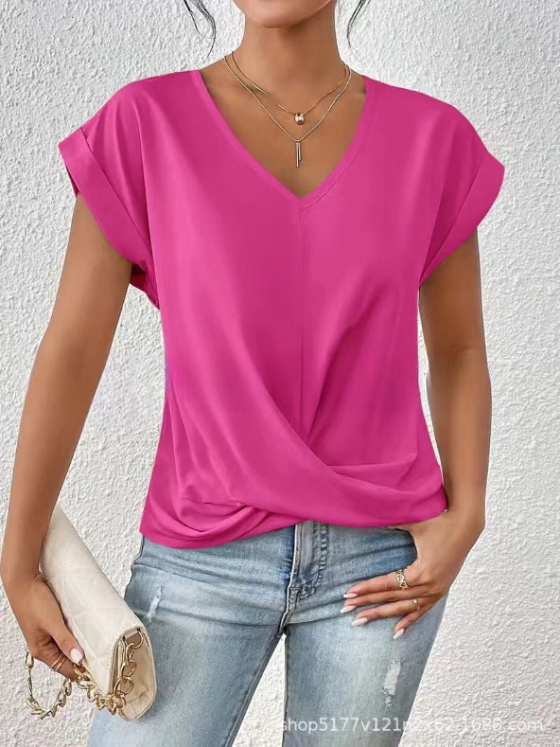 ELEGANTE T-SHIRT MET V-HALS VOOR VROUWEN